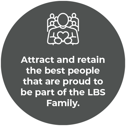 Objective three, attract and retain the best people that are proud to be part of the LBS family